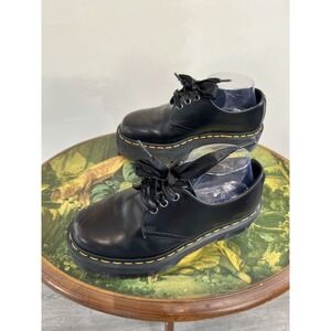 Dr. Martens Black Leather Platform Oxford Shoes Ribbon Laces Size 6